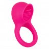 Ярко-розовое эрекционное кольцо Silicone Rechargeable Teasing Tongue Enhancer, фото