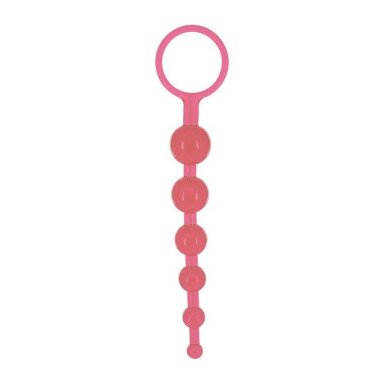 Розовая анальная цепочка DRAGONZ TALE ANAL - 20 см., фото