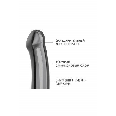 Черный фаллос на присоске Silicone Bendable Dildo XL - 20 см. фото 8