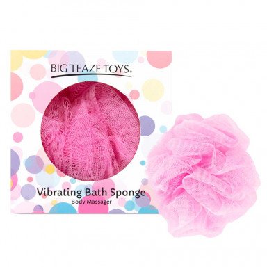 Розовая губка для ванны с вибропулей Vibrating Bath Sponge фото 3