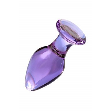Фиолетовая стеклянная анальная пробка - 10 см. фото 2