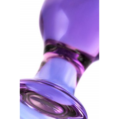 Фиолетовая стеклянная анальная пробка - 10 см. фото 3