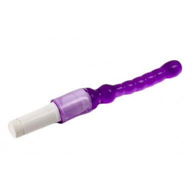 Фиолетовый анальный стимулятор с вибрацией - 23,5 см., фото