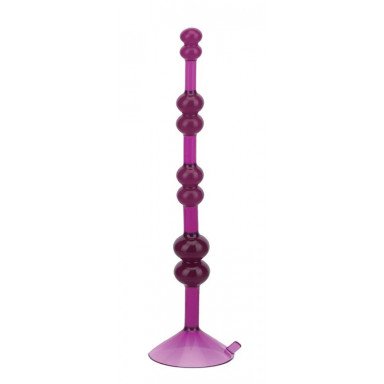 Фиолетовая анальная цепочка на присоске LOVE THROB PURPLE - 17,8 см. фото 2