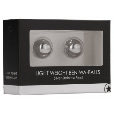 Серебристые металлические вагинальные шарики Light Weight Ben-Wa-Balls фото 2