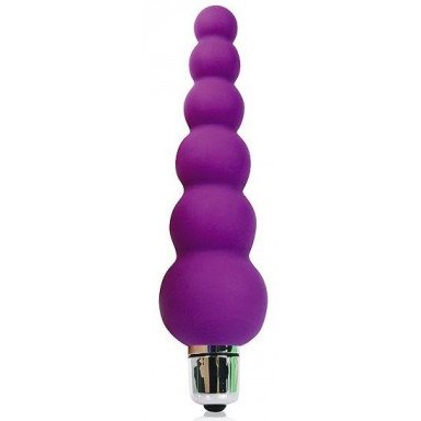 Фиолетовый анальный вибромассажер-елочка - 12 см., фото