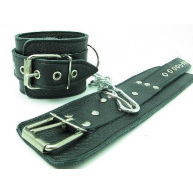 Кожаные наручники с пряжкой фото 2