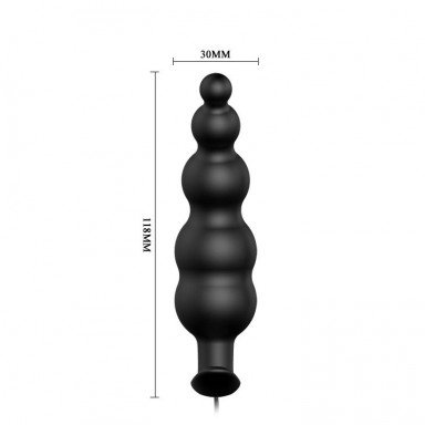 Черная анальная виброцепочка с пультом управления - 11,8 см. фото 3