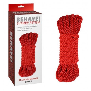 Красная веревка для шибари Reatrain Me Rope - 10 м., фото