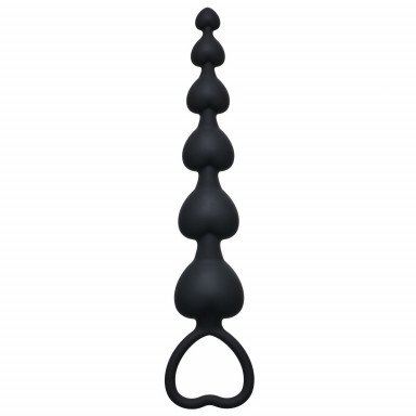 Чёрная анальная цепочка Heart s Beads Black - 18 см., фото
