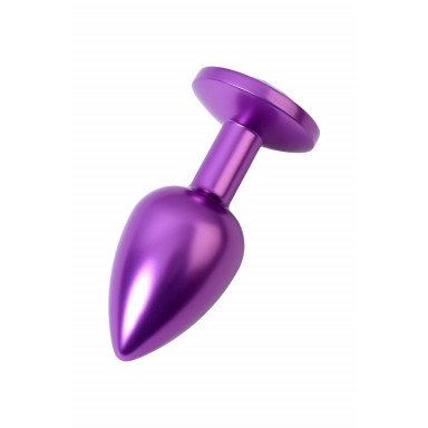 Фиолетовый анальный плаг с кристаллом фиолетового цвета - 7,2 см. фото 3