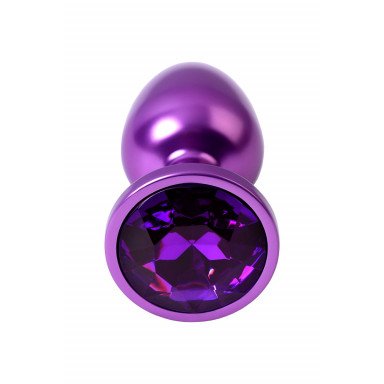 Фиолетовый анальный плаг с кристаллом фиолетового цвета - 7,2 см. фото 4