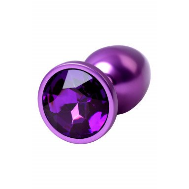 Фиолетовый анальный плаг с кристаллом фиолетового цвета - 7,2 см. фото 5