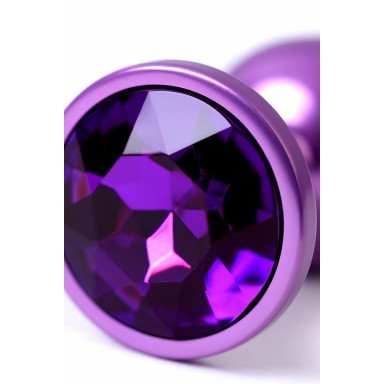 Фиолетовый анальный плаг с кристаллом фиолетового цвета - 7,2 см. фото 8