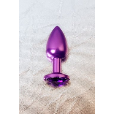 Фиолетовый анальный плаг с кристаллом фиолетового цвета - 7,2 см. фото 9