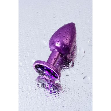 Фиолетовый анальный плаг с кристаллом фиолетового цвета - 7,2 см. фото 10