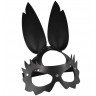 Черная кожаная маска Зайка с длинными ушками, фото