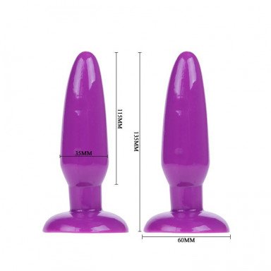 Фиолетовая анальная пробка с присоской - 13,5 см. фото 4