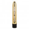 Золотистый классический вибратор Naughty Bits Gold Dicker Personal Vibrator - 19 см., фото