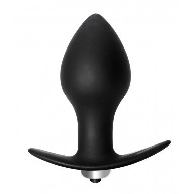 Чёрная анальная вибропробка Bulb Anal Plug - 10 см., фото