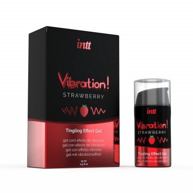 Жидкий интимный гель с эффектом вибрации Vibration! Strawberry - 15 мл. фото 2