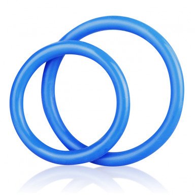 Набор из двух голубых силиконовых колец разного диаметра SILICONE COCK RING SET фото 2