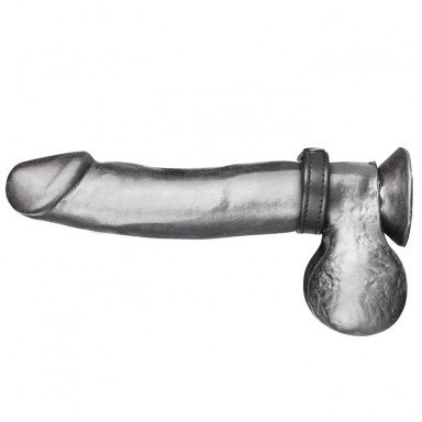 Кольцо на пенис из искусственной кожи на клепках SNAP COCK RING фото 3