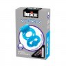 Голубое эрекционное виброкольцо Luxe VIBRO Дьявол в доспехах + презерватив, фото