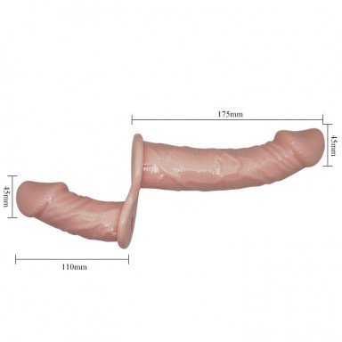 Женский телесный страпон с вагинальной вибропробкой Ultra - 17,5 см. фото 4
