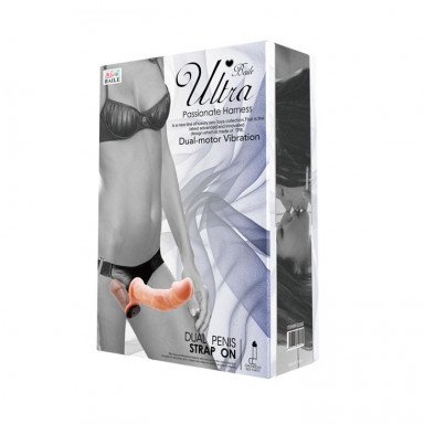 Женский телесный страпон с вагинальной вибропробкой Ultra - 17,5 см. фото 5