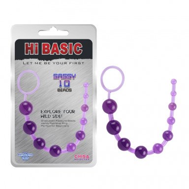 Фиолетовая анальная цепочка Sassy Anal Beads - 26,7 см. фото 2
