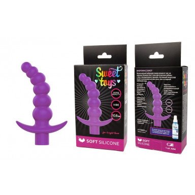 Фиолетовая вибрирующая анальная елочка Sweet Toys - 10,8 см. фото 2