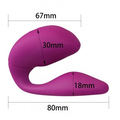 Фиолетовый вибратор для пар O-Sensual Double Rush фото 3