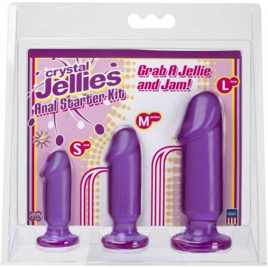 Набор из трех фиолетовых анальных фаллоимитаторов Crystal Jellies Anal Starter Kit фото 2