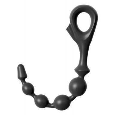 Черная анальная цепочка EZ-Grip Beads - 29,2 см., фото