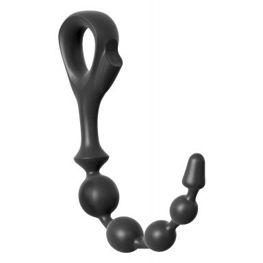 Черная анальная цепочка EZ-Grip Beads - 29,2 см. фото 2