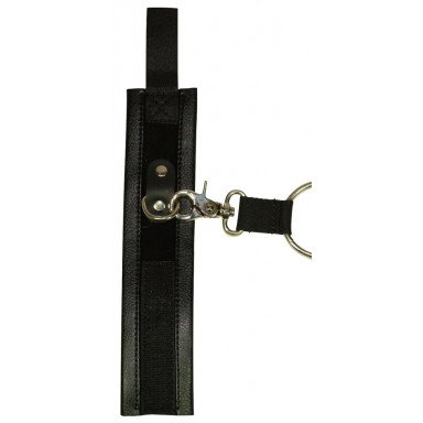 Чёрная бондажная фиксация: крестовина, наручники и оковы фото 2
