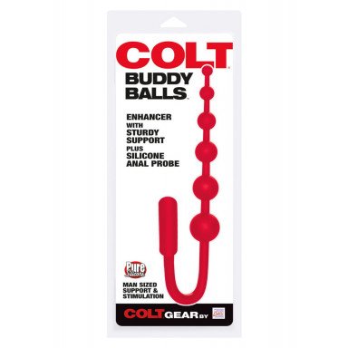 Красный анальный стимулятор COLT BUDDY BALLS - 18,5 см. фото 2