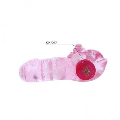 Розовое эрекционное виброкольцо с мишкой на вибропуле фото 3