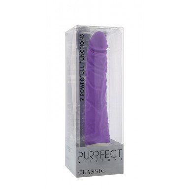 Фиолетовый вибратор-реалистик PURRFECT SILICONE CLASSIC 7.1INCH PURPLE - 18 см. фото 2
