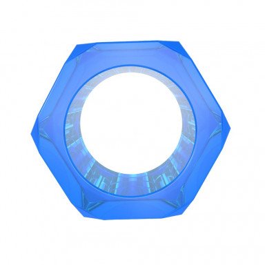 Синее эрекционное кольцо-шестигранник Nust Bolts Cock Ring, фото