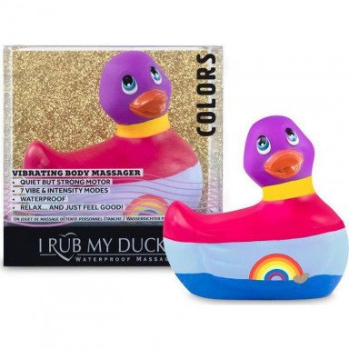 Вибратор-уточка I Rub My Duckie 2.0 Colors с разноцветными полосками фото 2