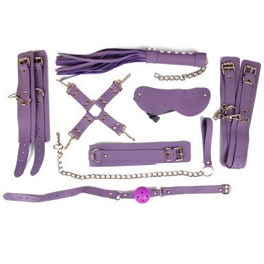 Пикантный набор БДСМ-аксессуаров фиолетового цвета, фото