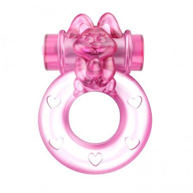 Розовое эрекционное кольцо с вибрацией Ring, фото