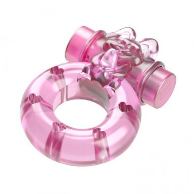 Розовое эрекционное кольцо с вибрацией Ring фото 3