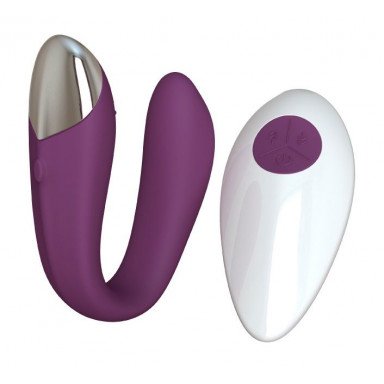 Фиолетовый вибратор для пар Fera с пультом ДУ, фото