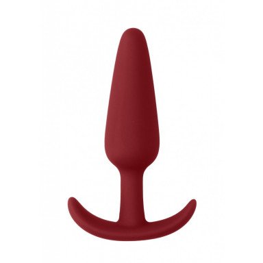Красная анальная пробка для ношения Slim Butt Plug - 8,3 см., фото