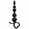 Чёрная анальная цепочка Begginers Beads - 18 см., фото