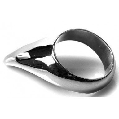 Серебристое эрекционное кольцо Teardrop Cockring, фото