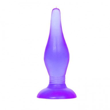 Фиолетовая анальная пробка с утонченным кончиком - 13,8 см., фото